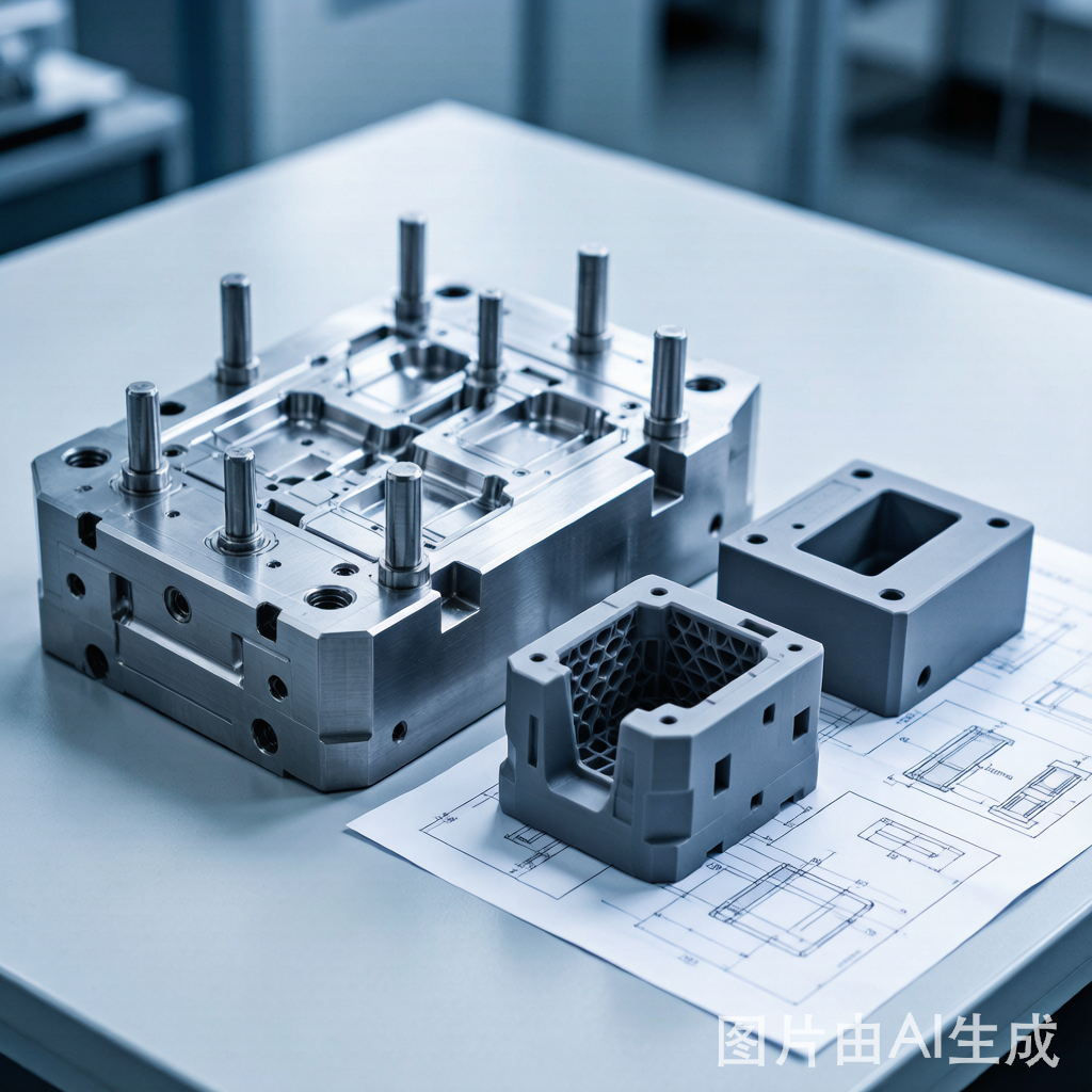 新加坡3D打印精密注塑模具配件在海关检查台上